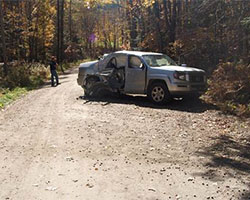 photo of damaged honda ridgeline